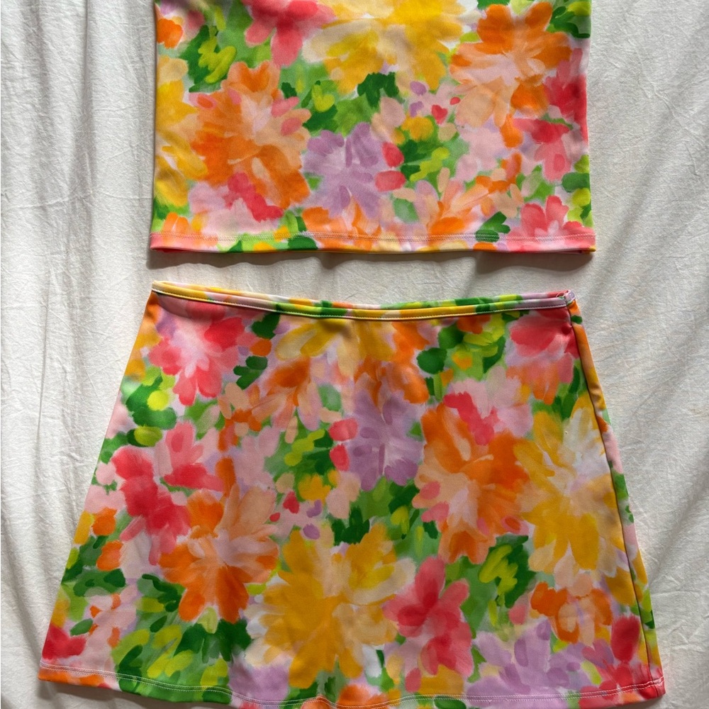 Floral Multicolor Skirt Set
